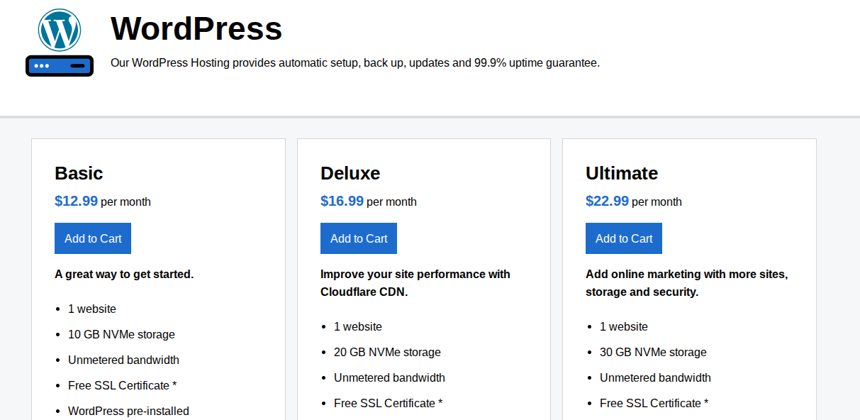 Get a Wordpress Website!